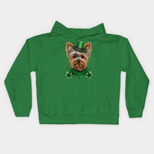 Yorkshire Terrier St. Patrick's Day Kids Hoodie